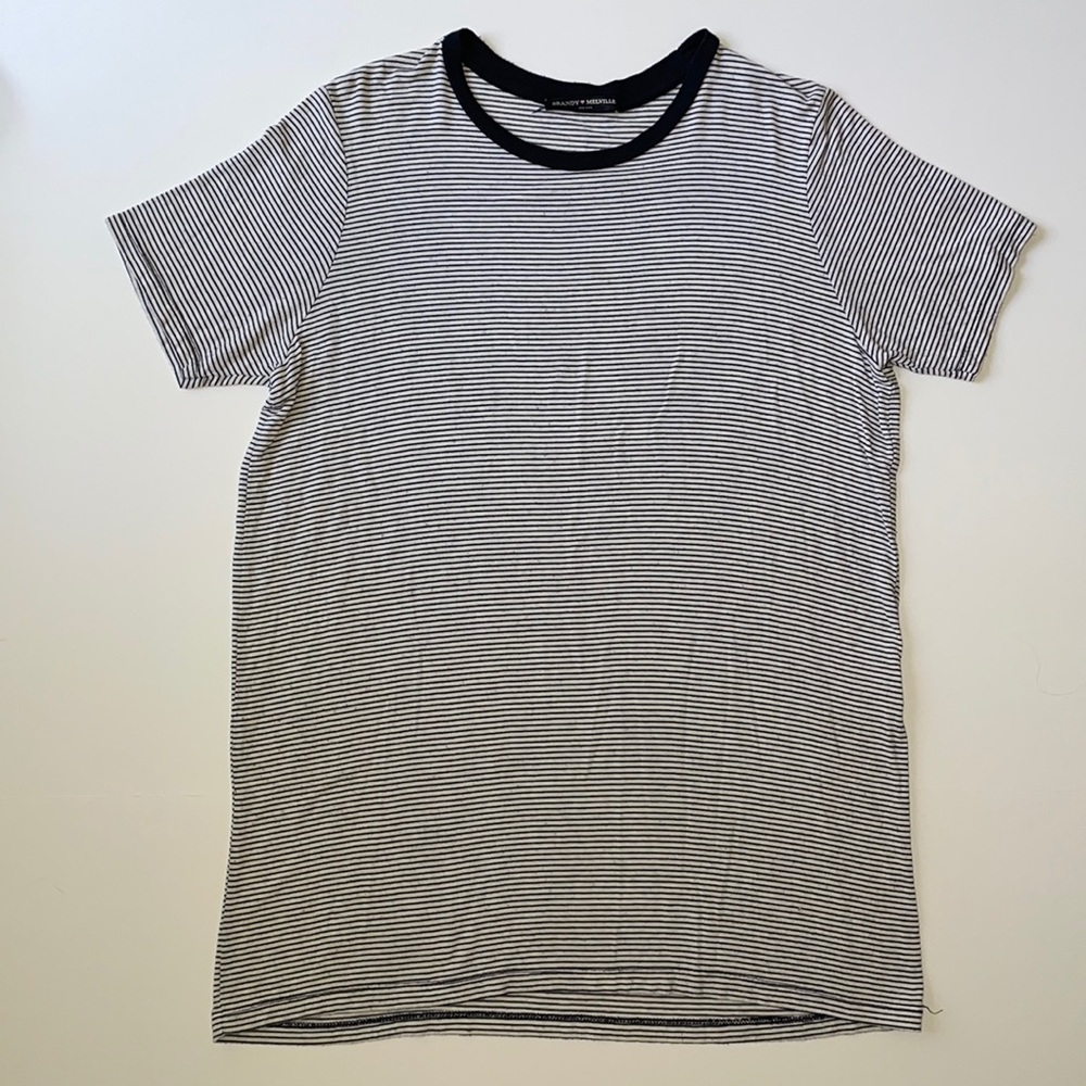 Brandy Melville White Striped T-Shirt Dress